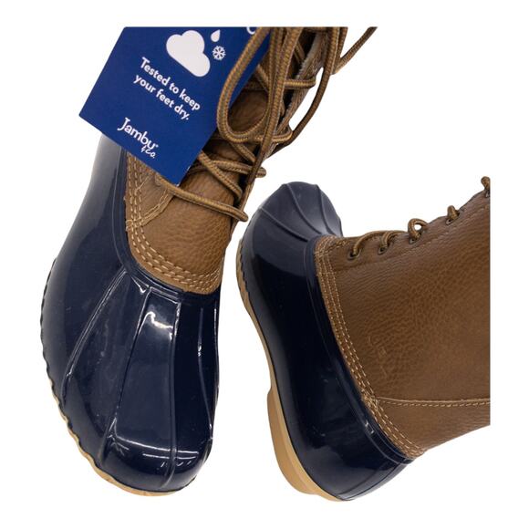 JBU Jambu Womens Waterproof Winter Duck Boots  Maplewood  Navy Blue Tan 8 or 11 - Picture 7 of 8